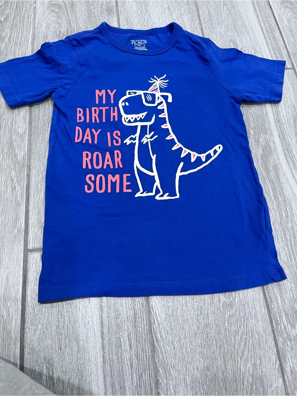 The Children's Place Royal Blue Dino 'My Birthday Is Roarsome' Tee